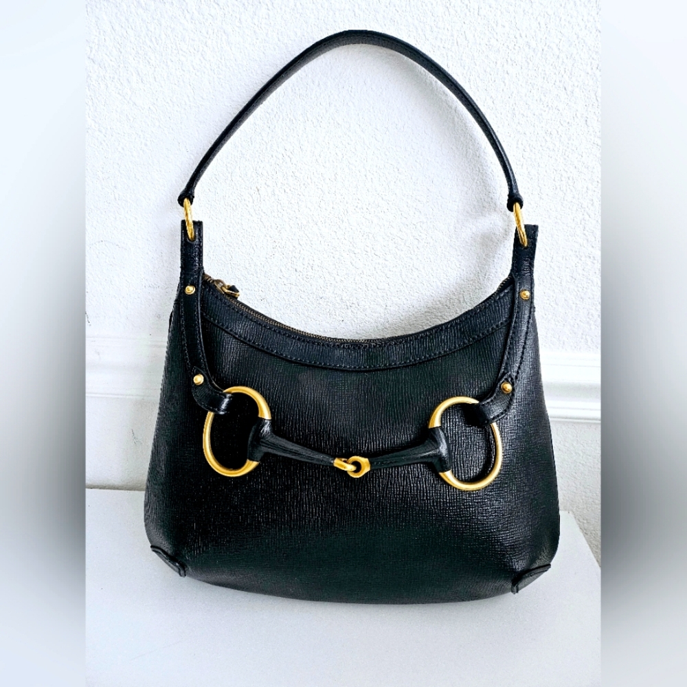 Gucci Black and Gold Shoulder Bag